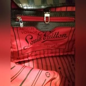 Louis Vuitton neverfull mm Damien tote bag leather w straps
